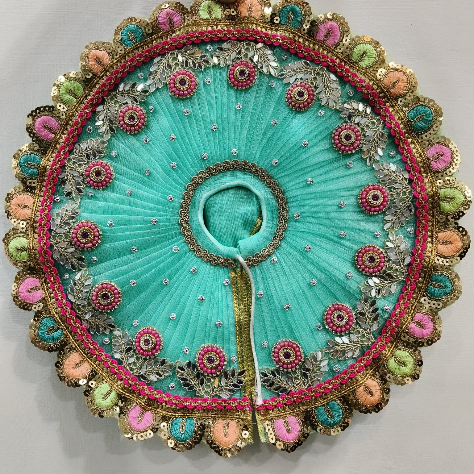 Premium Laddu Gopal Fancy Poshak – Mint Green Festival Dress